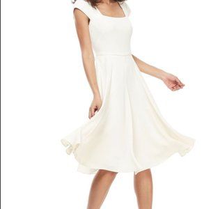 NWT Gal Meets Glam Regina Midi Dress, White (sz 8)